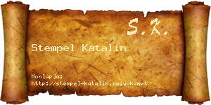 Stempel Katalin névjegykártya